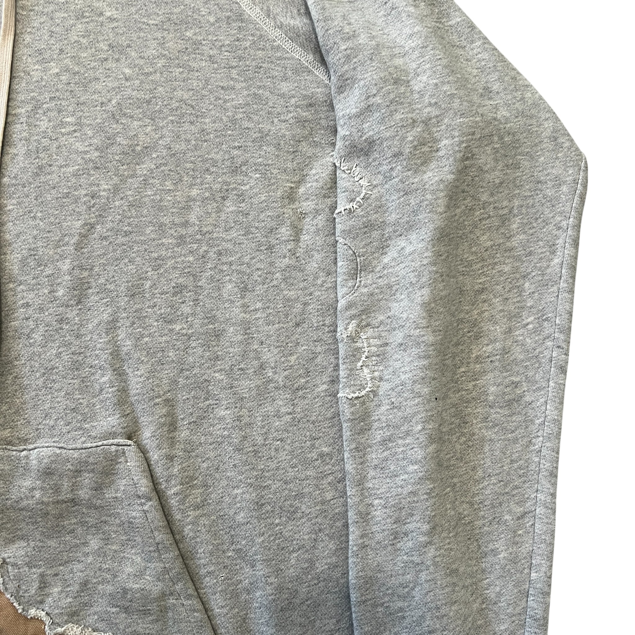 GREG LAUREN ×Carhartt Grey Fleece Hoodie