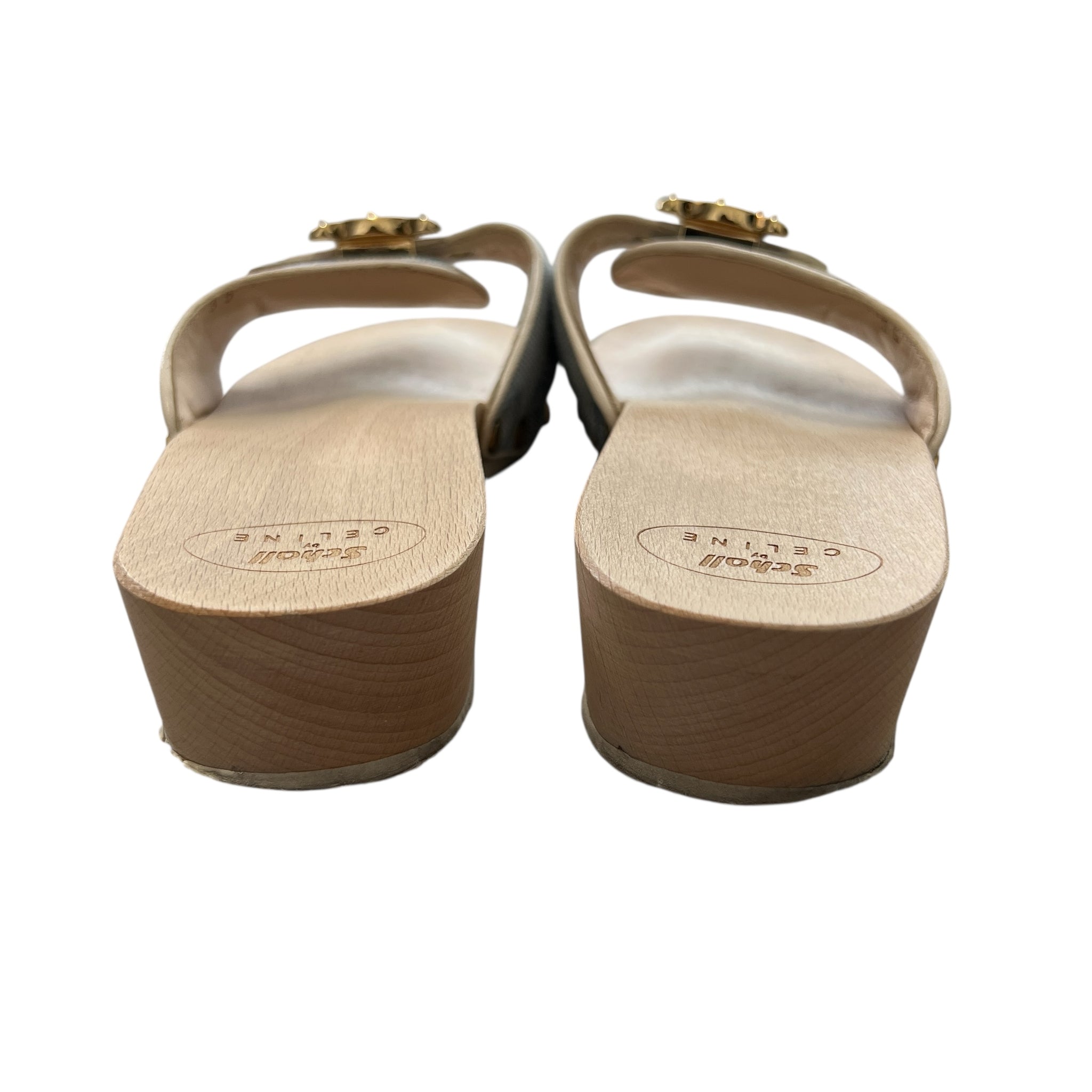 CELINE × Scholl Triomphe Charm Wood Sandal