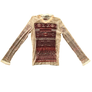 JEAN PAUL GAULTIER HOMME 90's Power-Net Tribal Print T-Shirt