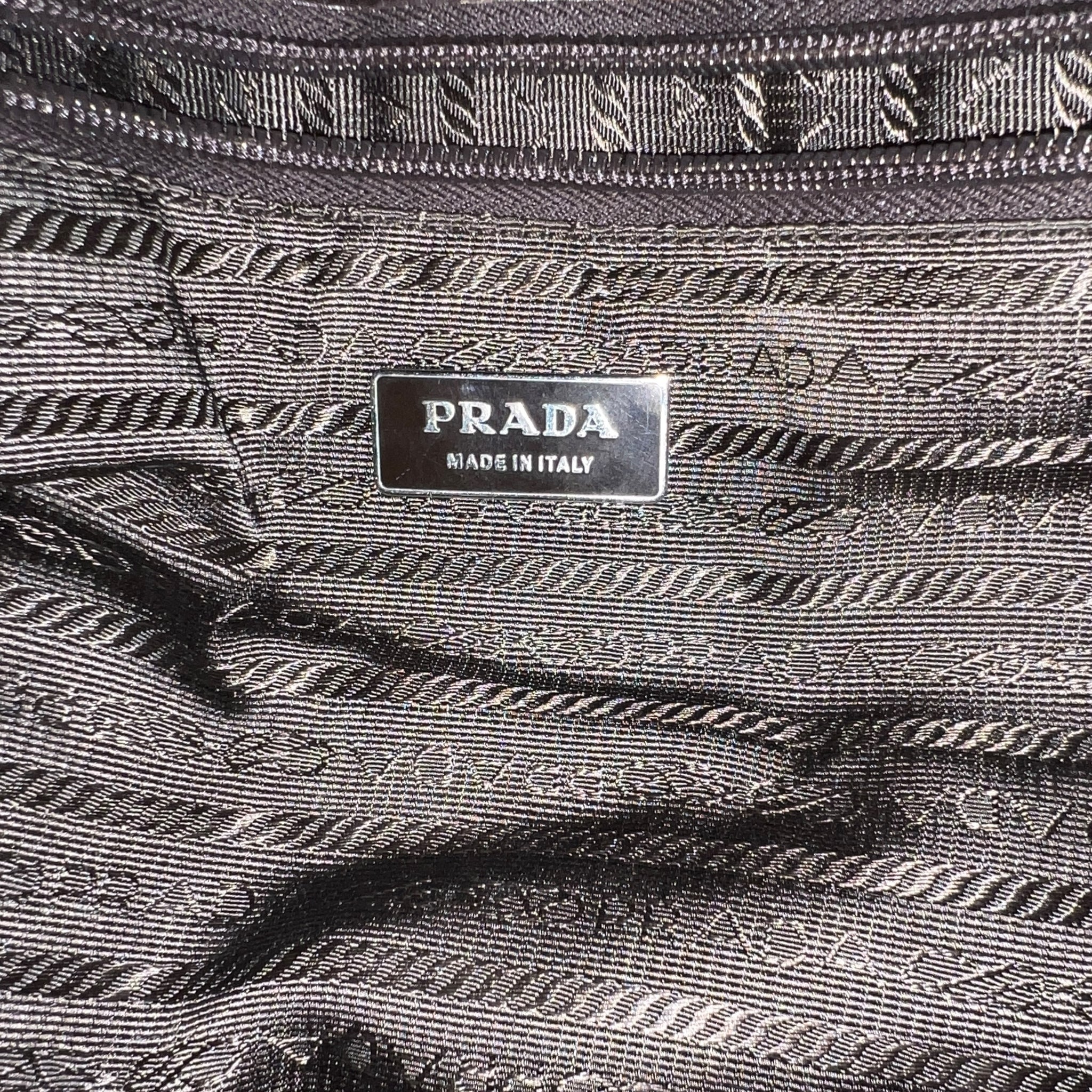 PRADA Vintage One Shoulder Bag Python Embossing  Tessuto Nylon × Leather
