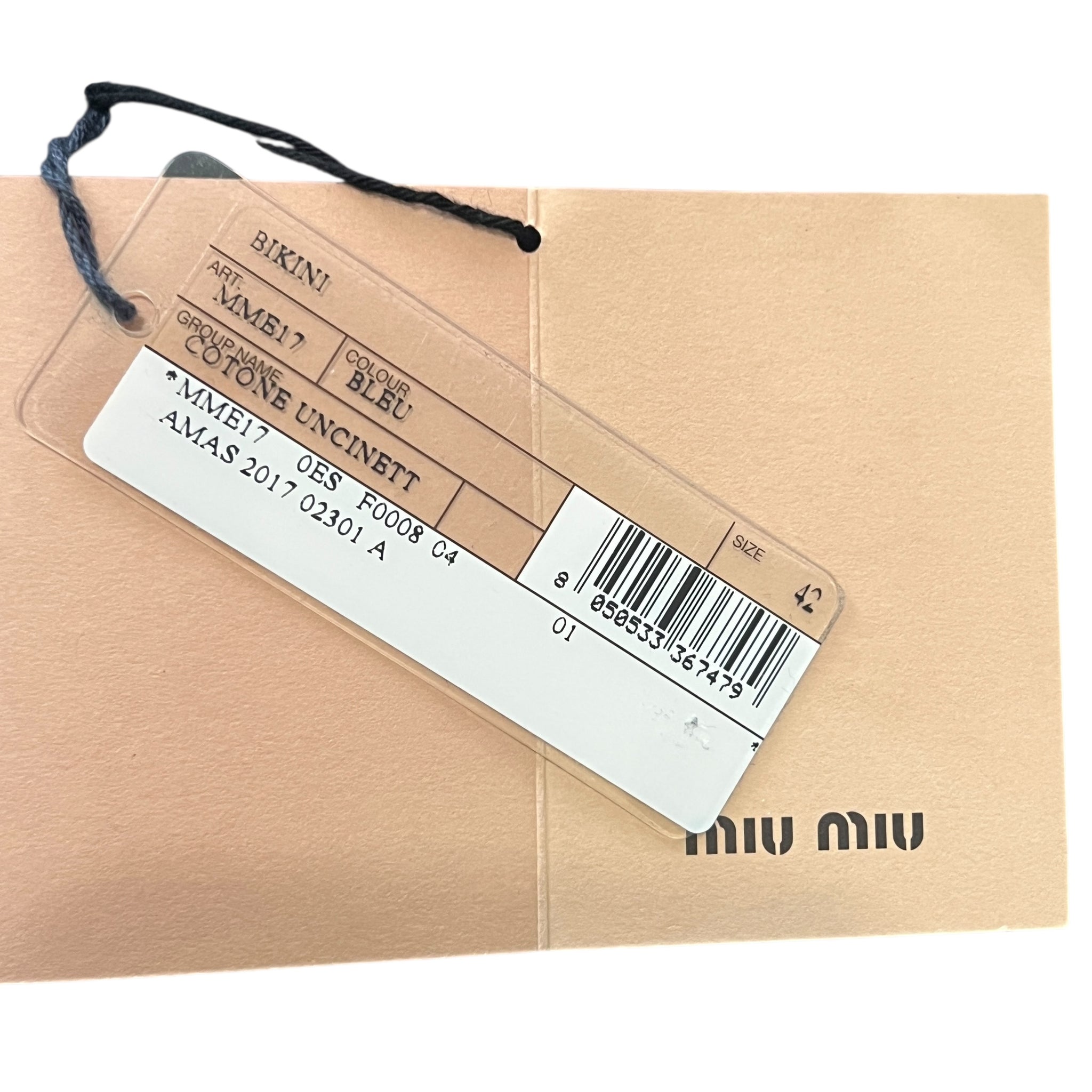 MIU MIU Beads Strap Woven Lace Bikini