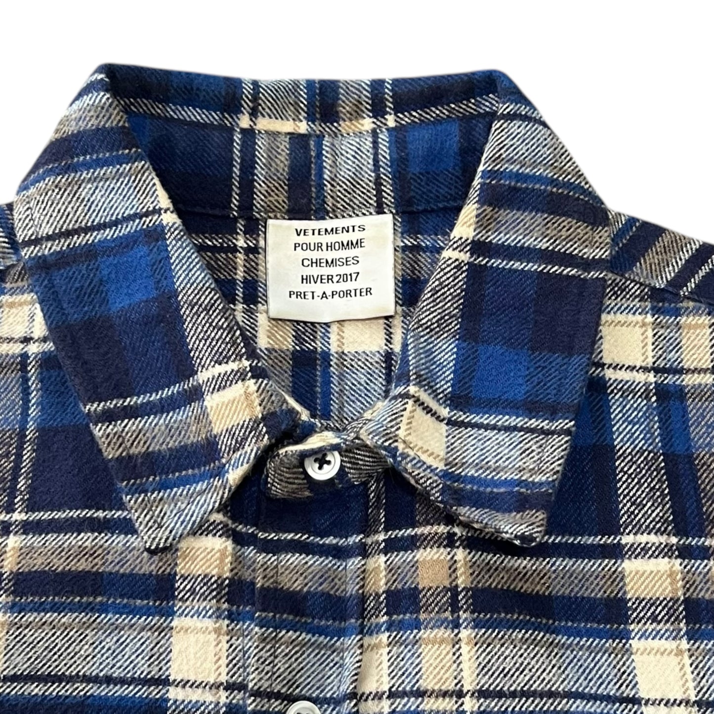 VETEMENTS 2016AW "TIME IS MONEY" Cotton Check Long Flannel Check Shirts