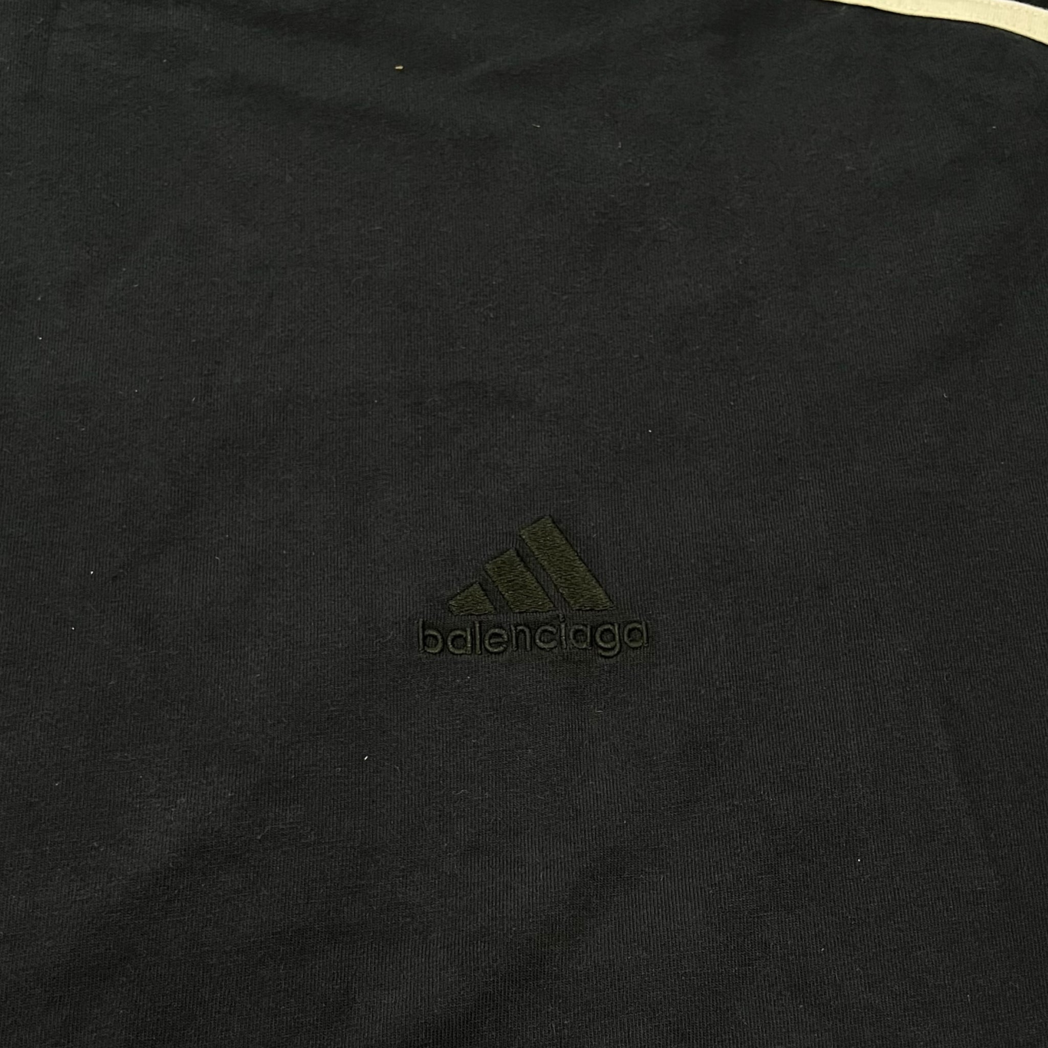 BALENCIAGA adidas 2022AW Distressed Three Line Logo Cotton L/S Shirts