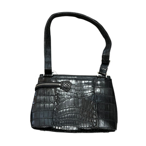 Real Crocodile Leather Asymmetric Zip Design Shoulder Bag