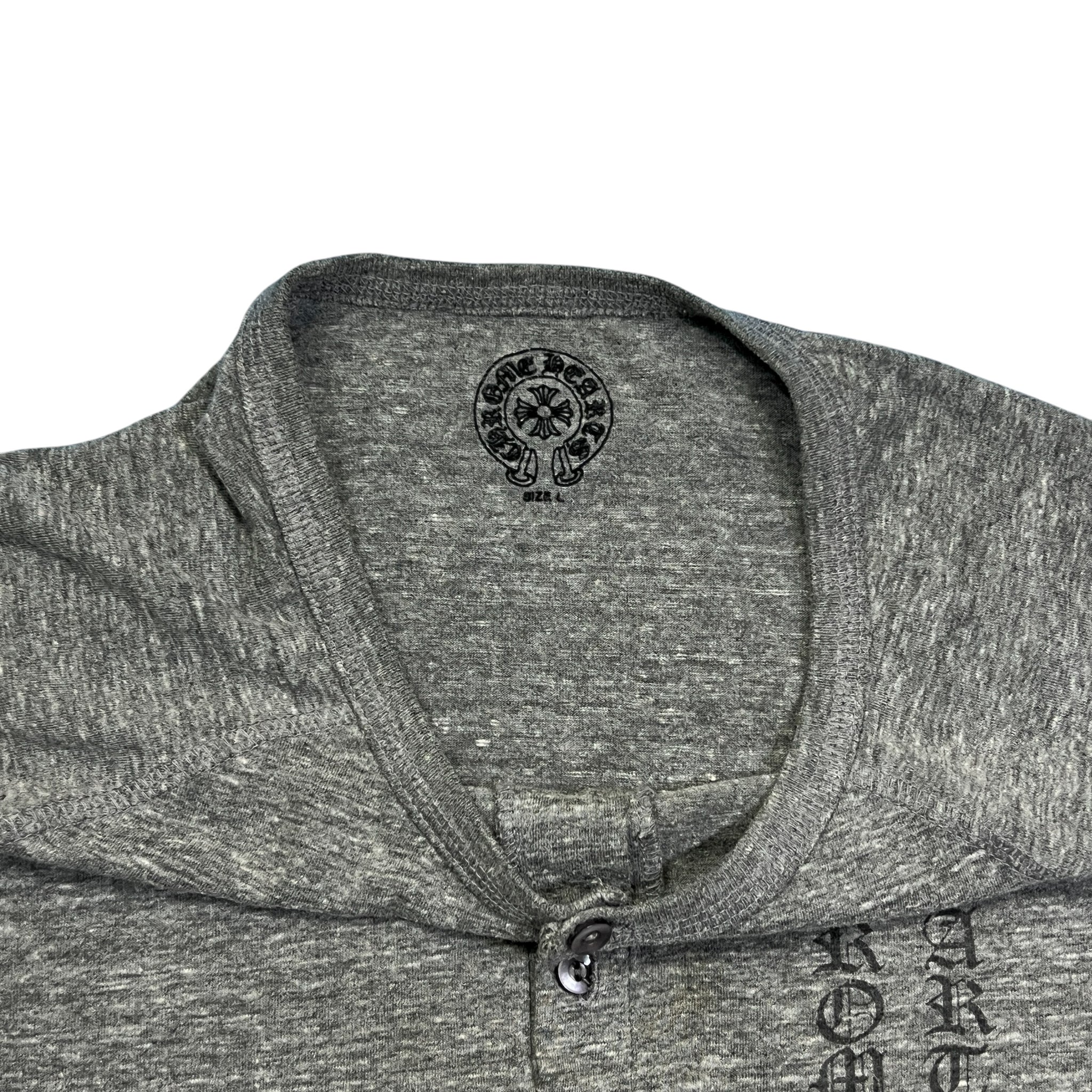 CHROME HEARTS Henley Neck Three Quarter Sleeve Top