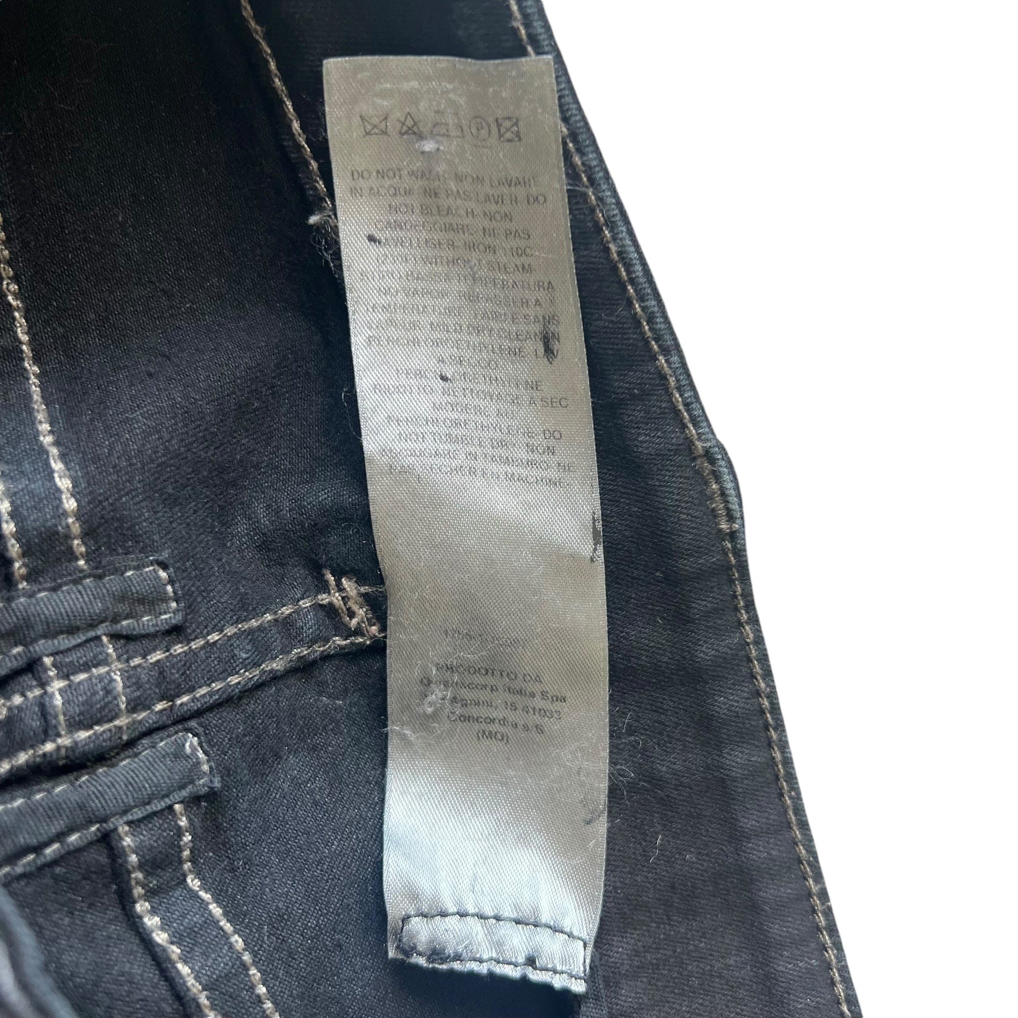 RICK OWENS 20AW DRKSHDW black wax coated tyrone slit cut SBW