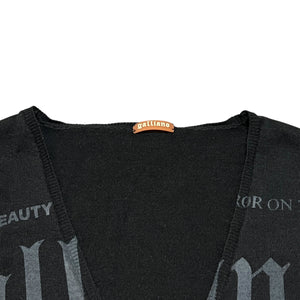 John Galliano Grunge Message Knit Cardigan