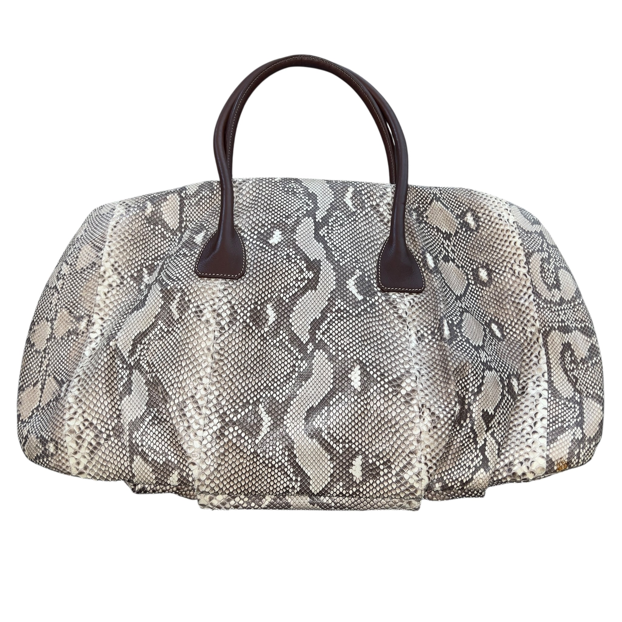 JIL SANDER Real Python Leather Mini Boston Bag " PITONE FOLD "
