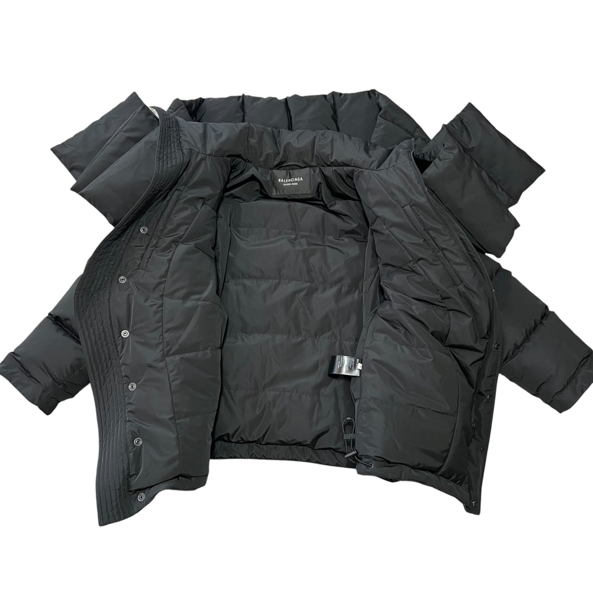 BALENCIAGA 2023AW Incognito Puffer Down Jacket with Detachable Scarf
