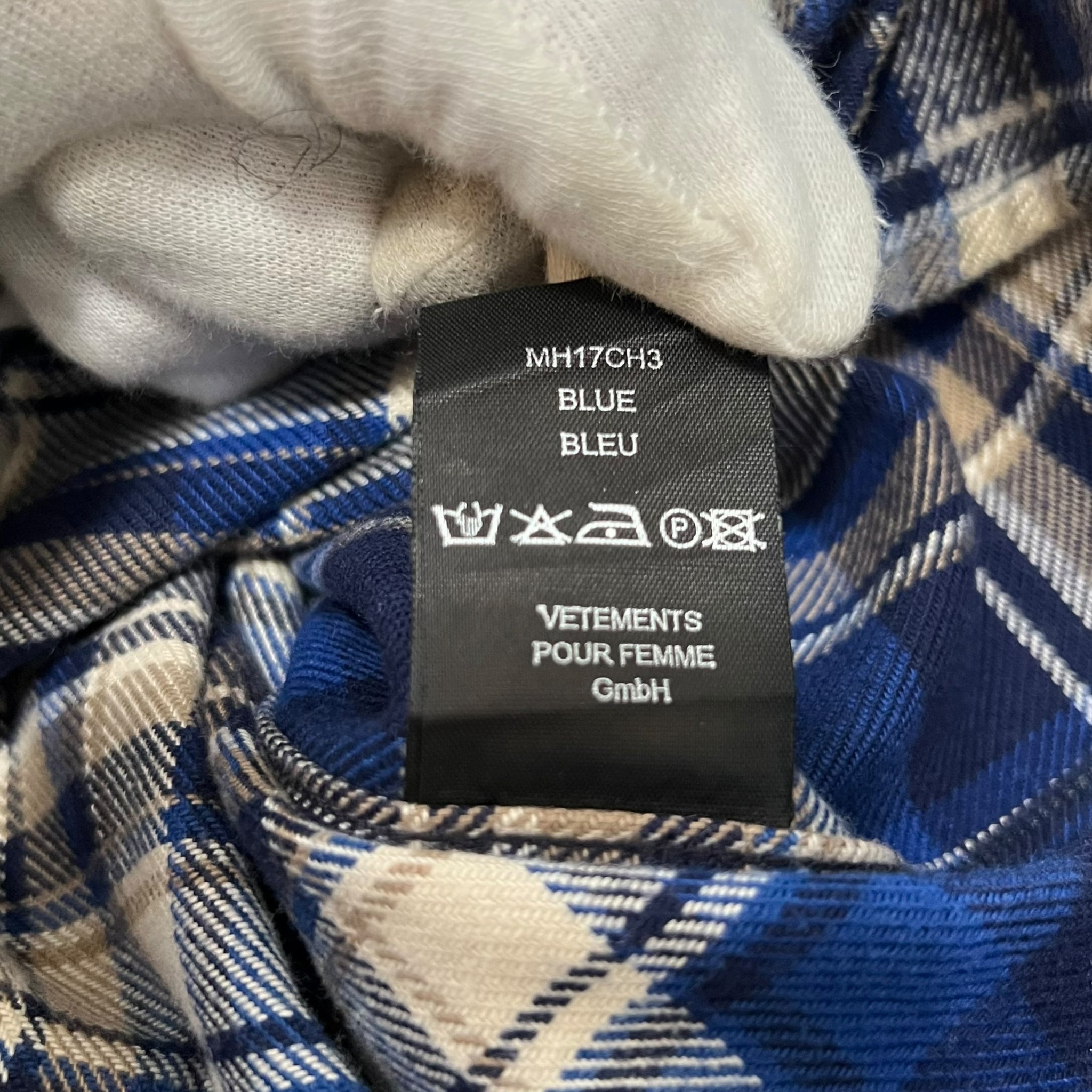 VETEMENTS 2016AW "TIME IS MONEY" Cotton Check Long Flannel Check Shirts