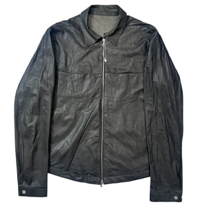 San 2024FW Lambskin Zip-Up Leather Jacket – SEVENSTARCLOTHING