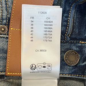 LOUIS VUITTON 2024SS Monogram Leather Patchwork Cotton Denim Pants