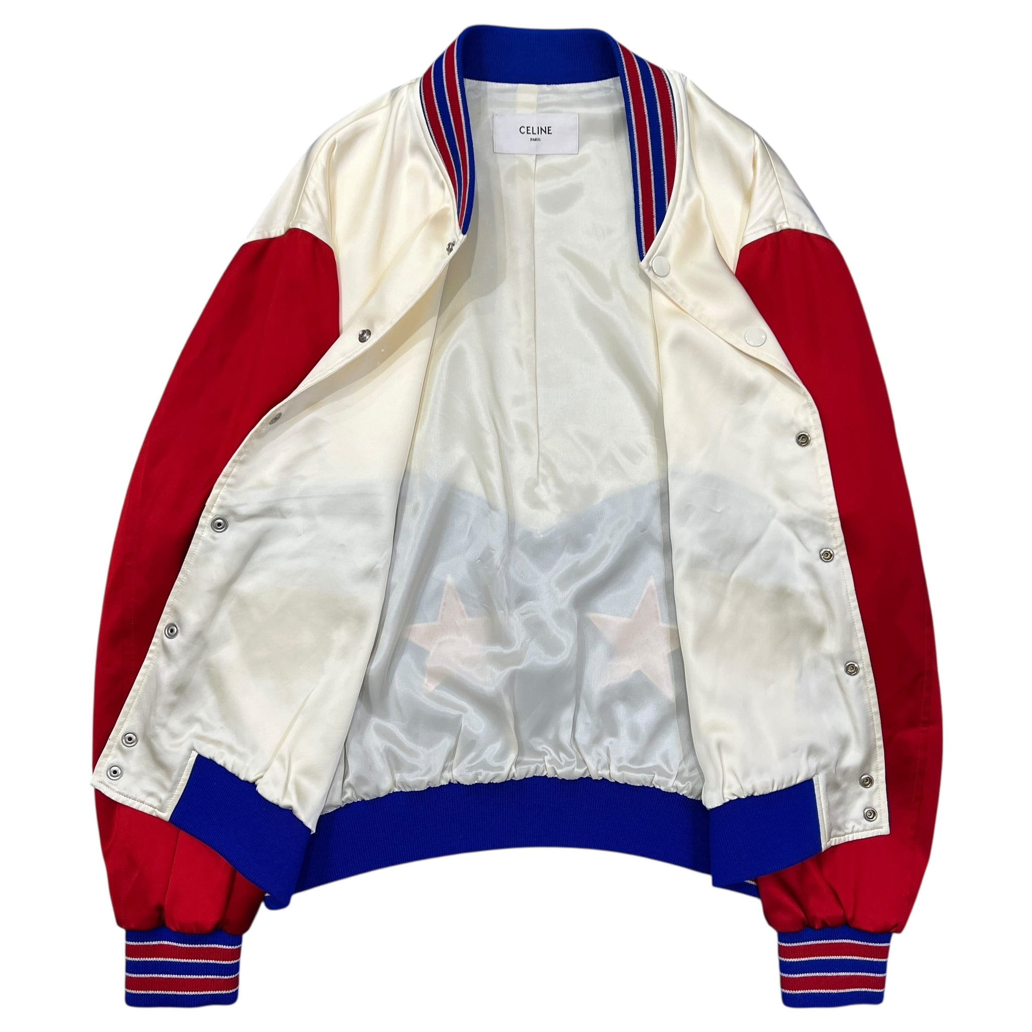 CELINE 2023SS HEDI SLIMANE American Souvenir Satin Teddy Bomber Jacket