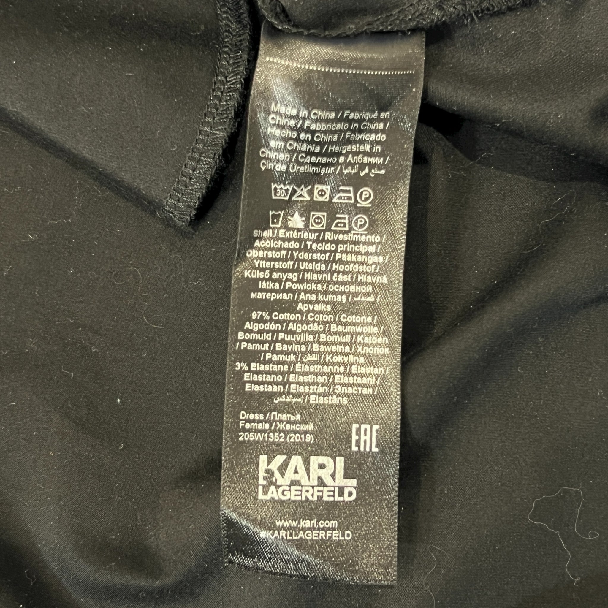 KARL LAGERFELD Shoulder Logo Tank Short One-Piece Dress Black 2019 Collection