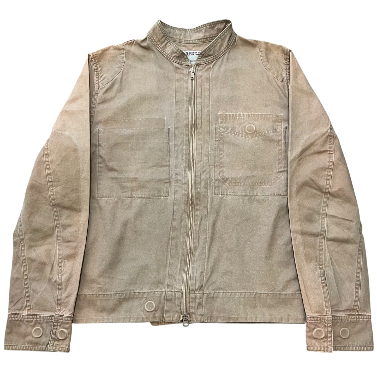 UNDER COVER 99SS RELIEF OVER-DYED Trompe-l'oeil Zip Up Cotton Jacket