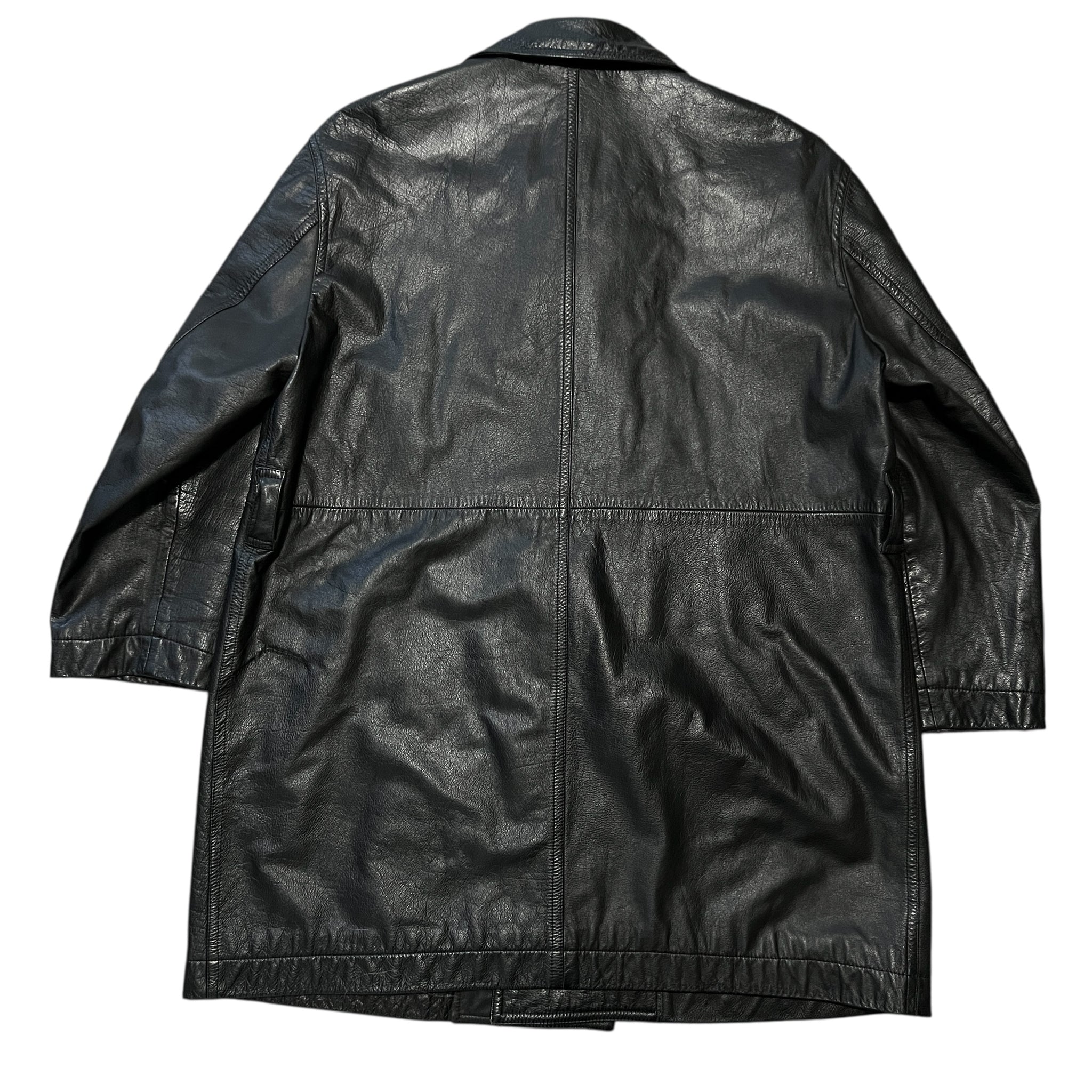 tricot COMME des GARCONS AD1988 Double Breasted Leather Coat
