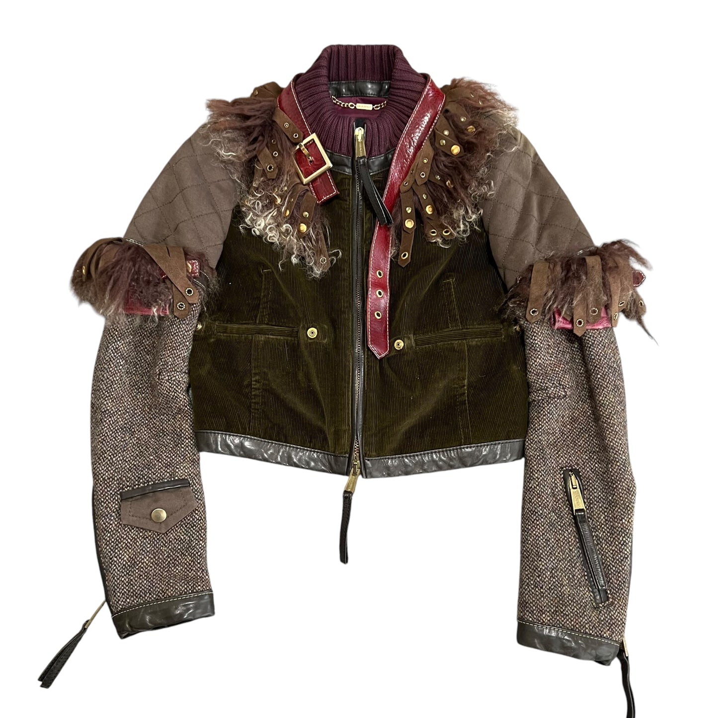 DSQUARED2 Feather Attachment Docking Single Riders Jacket