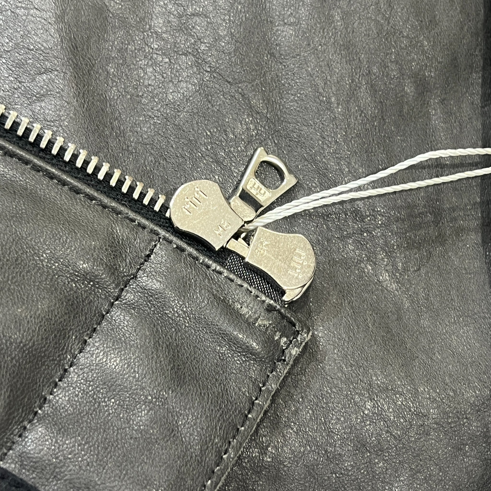 San 2024FW Lambskin Zip-Up Leather Jacket