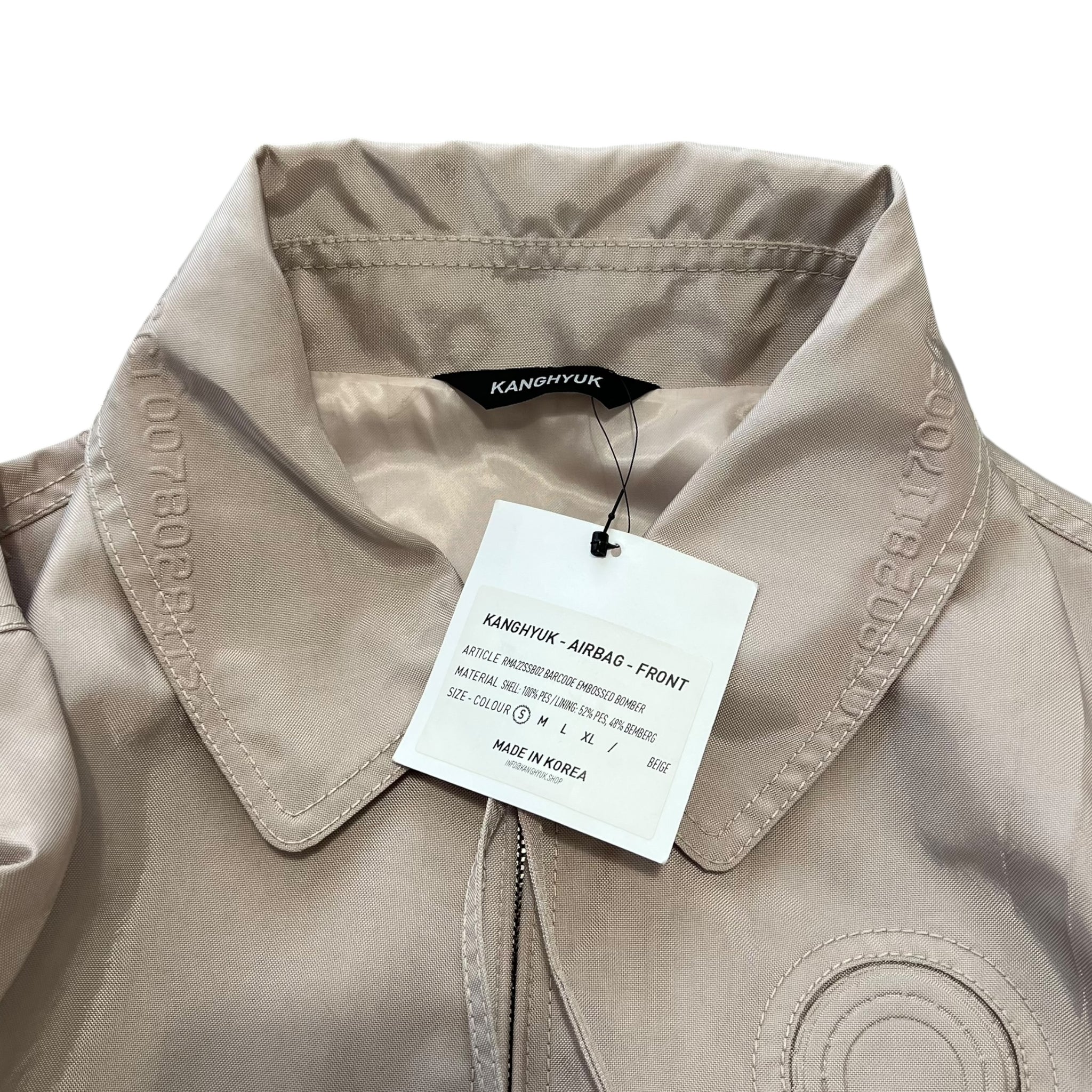 KANGHYUK 2022SS Barcode Embossed Bomber Jacket