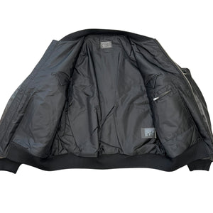 PRADA Raf Simons 21AW Rum Skin Triangle Nappa Leather Oversized Bomber Jacket