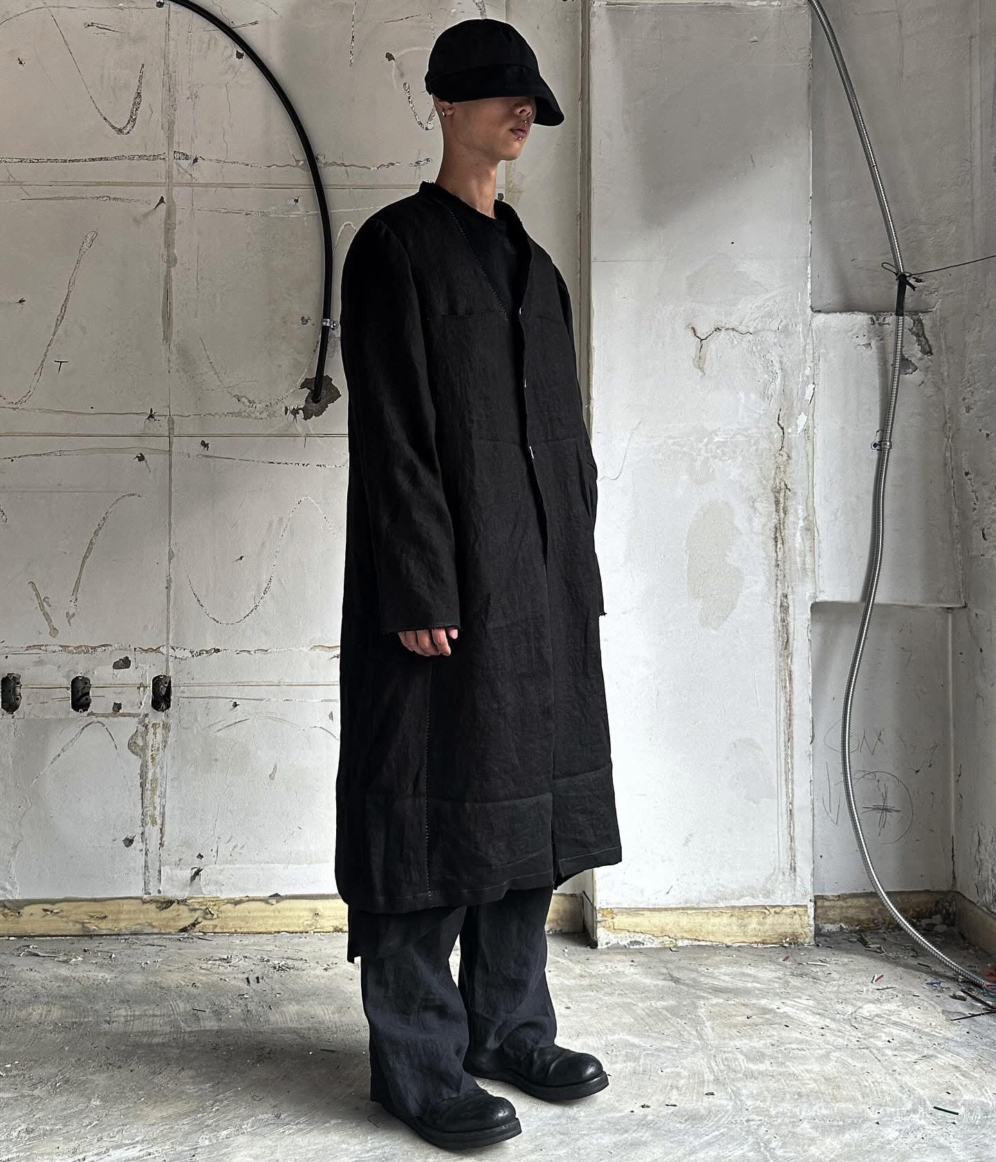 San 2024SS Single Breasted Waxed Cotton Long Coat