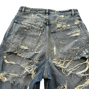 BALENCIAGA 2023SS Super Destroyed Large Fit Baggy Denim Pants