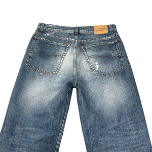 BALENCIAGA 2023SS Distressed Wide Fit Straight Denim Pants
