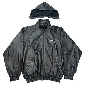 BALENCIAGA 2022AW 3B Sport Icon Tracksuit Leather Jacket