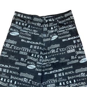BALENCIAGA 20AW MULTI LOGO DENIM PANTS