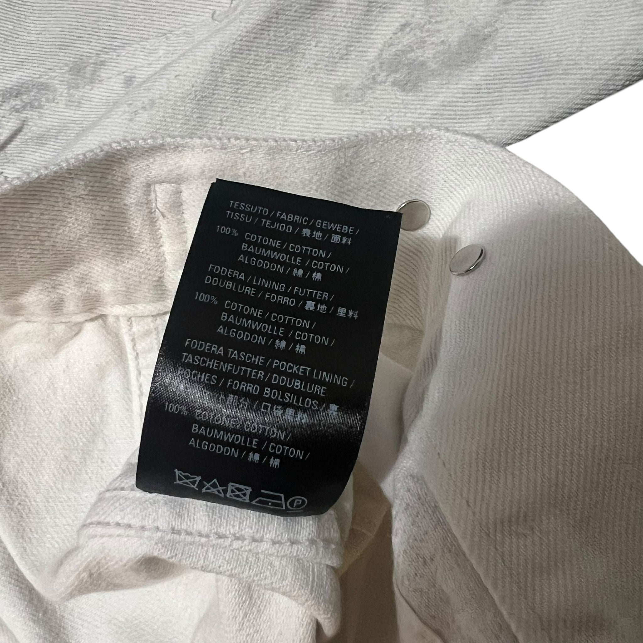 BALENCIAGA 2021SS DISTRESSED THRASH WHITE DENIM JACKET