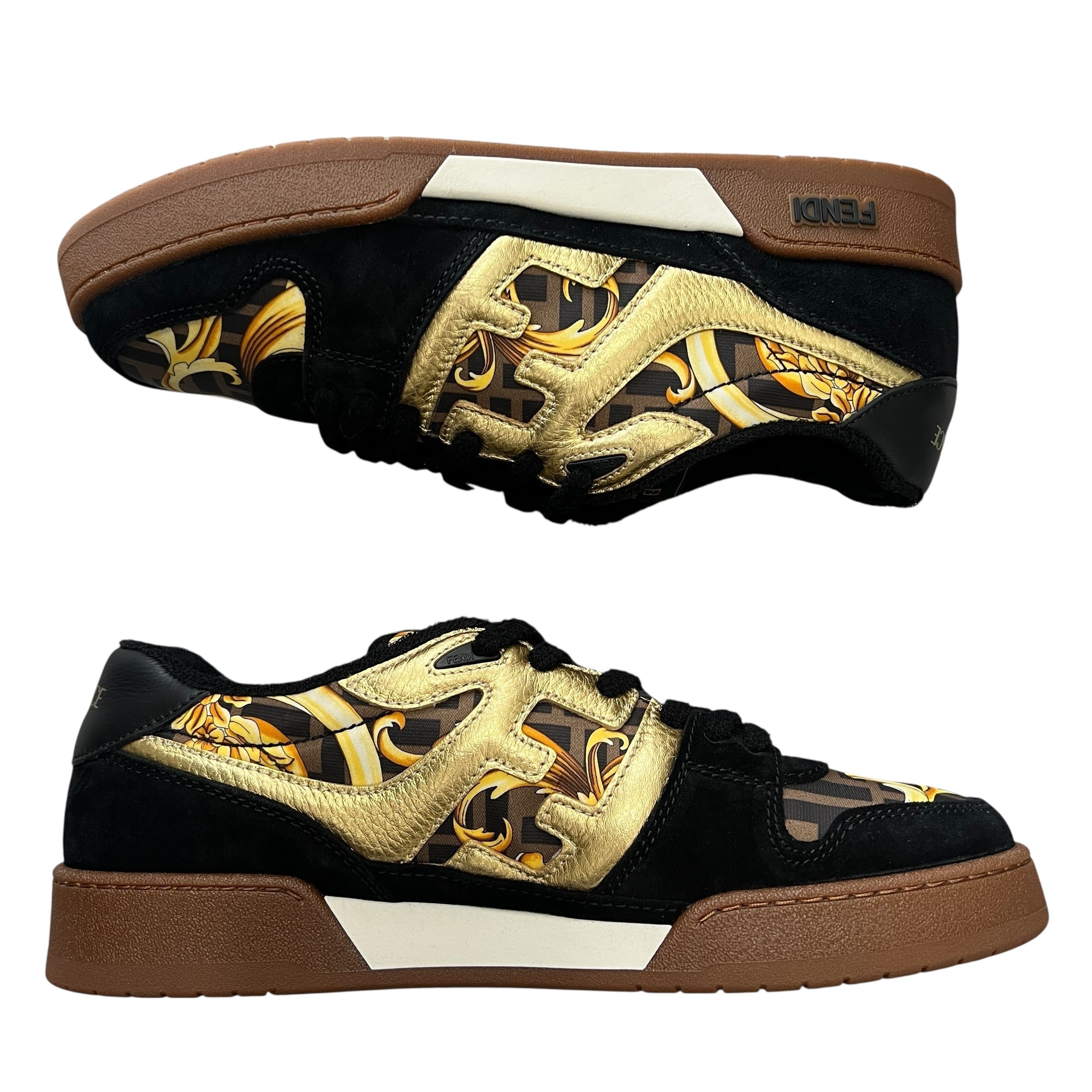 FENDI × VERSACE "FENDACE" 2022SS Match Black Suede Low-top Sneaker