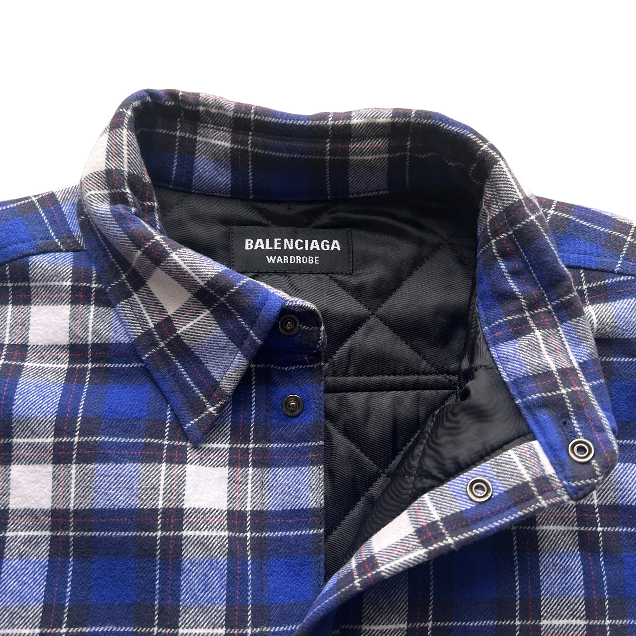 BALENCIAGA 17AW Padded Flannel Shirt Jacket