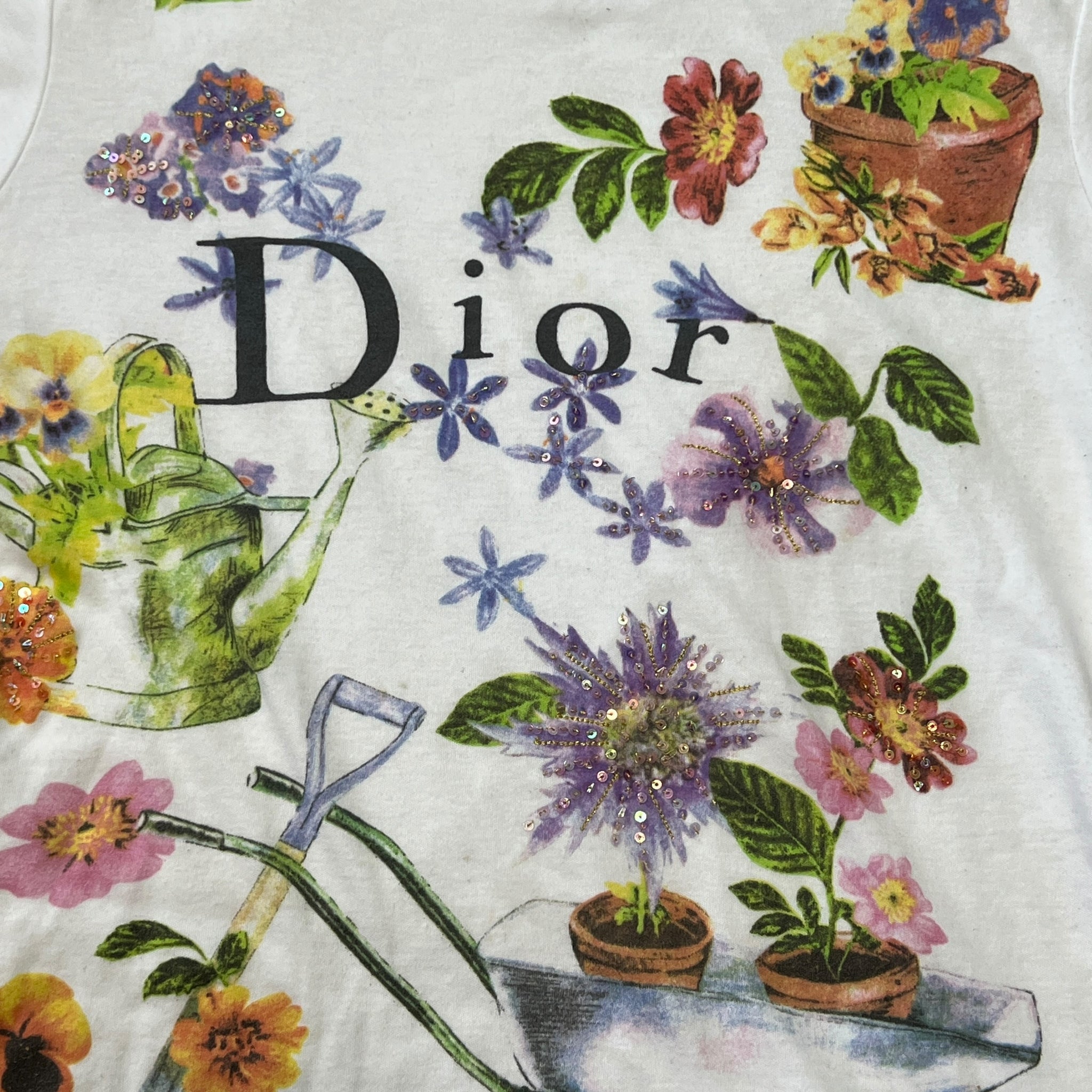 Christian Dior John Galliano Flower Sequins T-Shirts