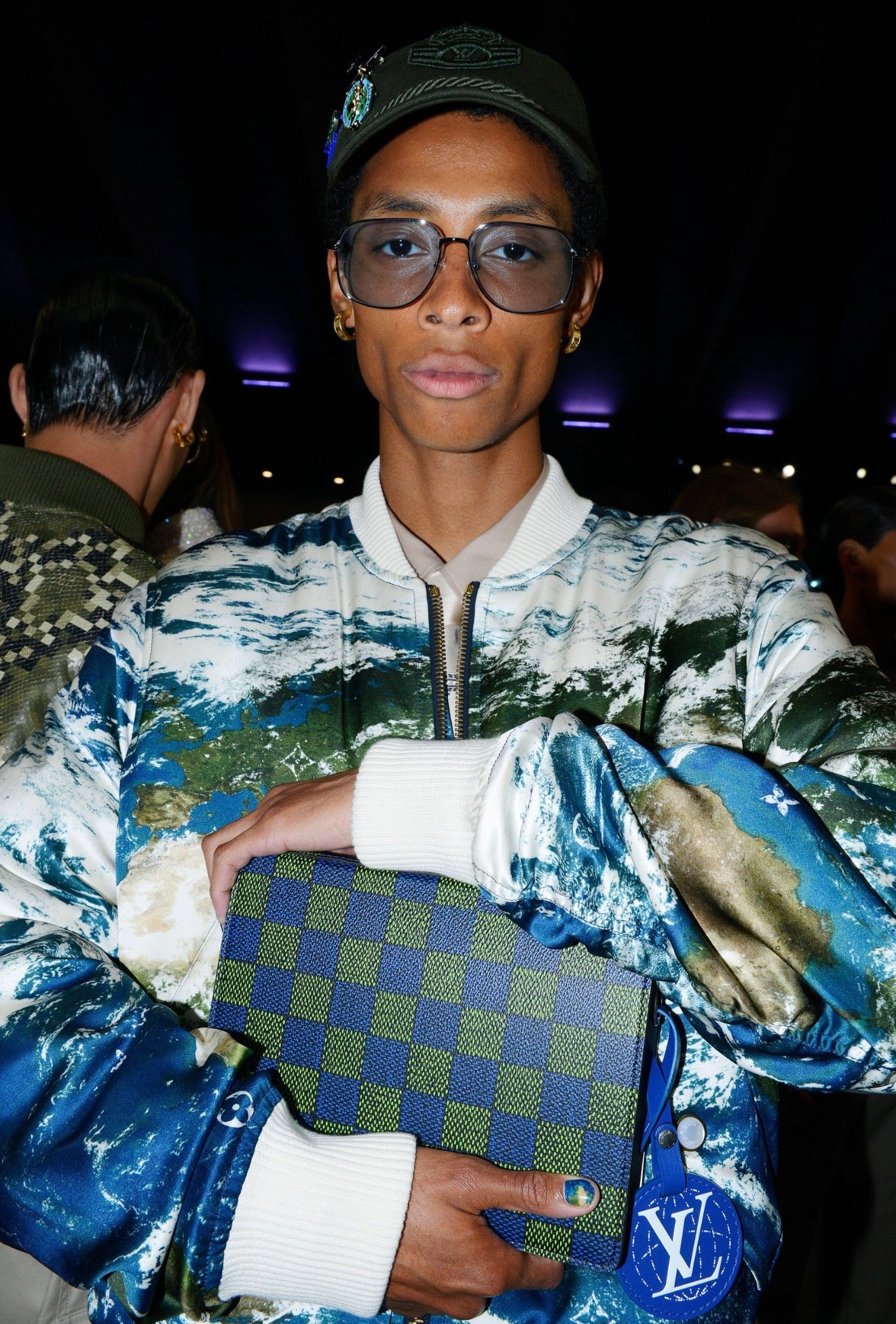 LOUIS VUITTON × Pharrell Williams 2025SS “Earth Map” Silk Bomber