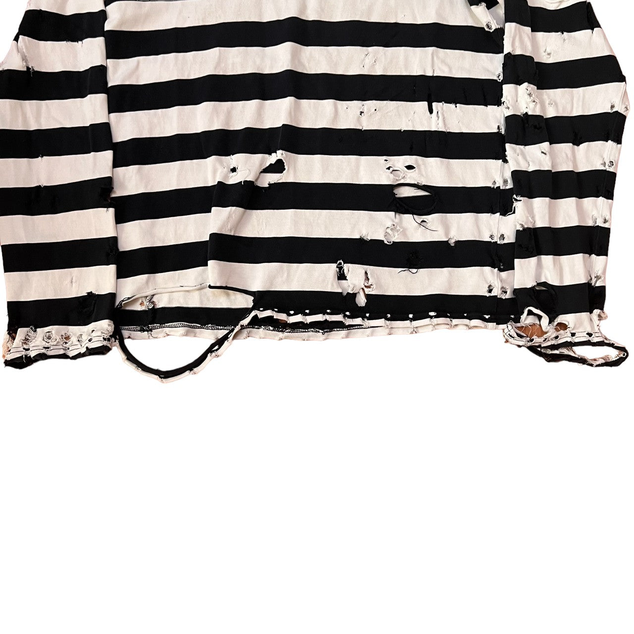 NUMBER (N)INE 2002SS modern age distressed damaged boarder long sleeve tee