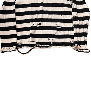 NUMBER (N)INE 2002SS modern age distressed damaged boarder long sleeve tee