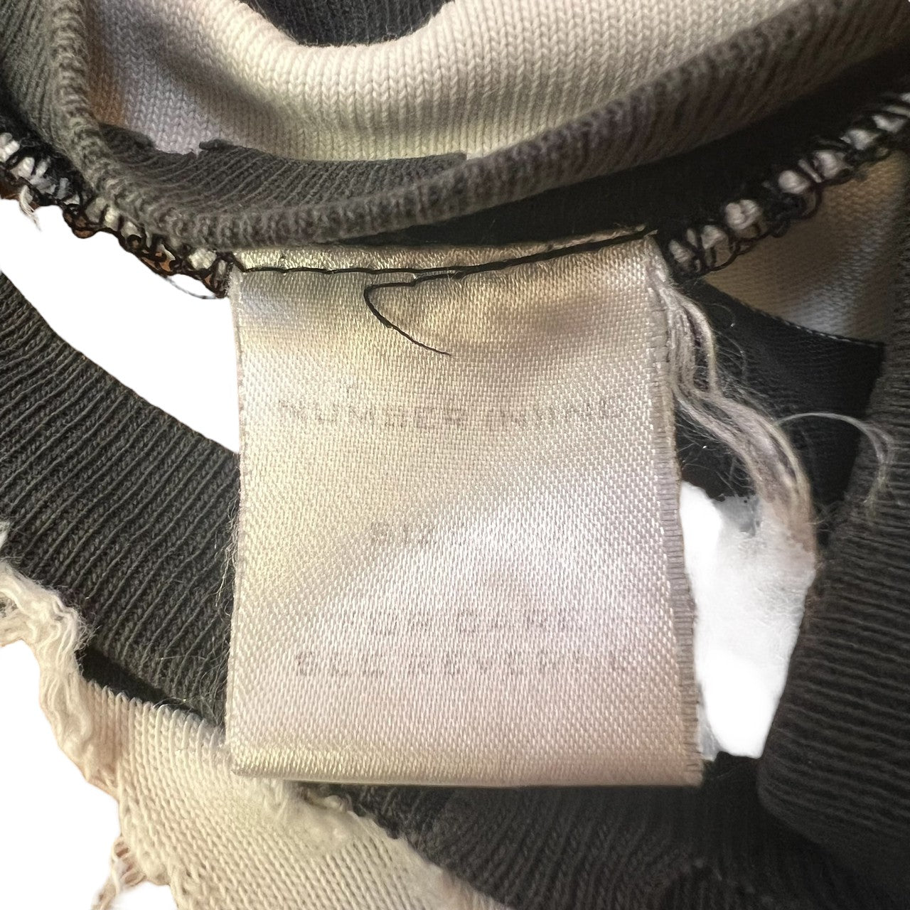 NUMBER (N)INE 2002SS modern age distressed damaged boarder long sleeve tee