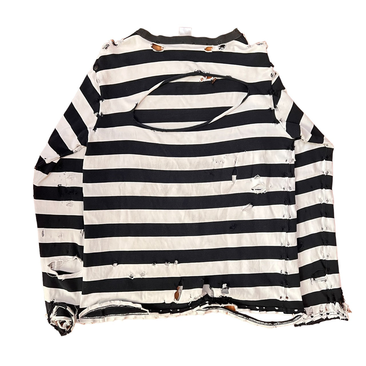 NUMBER (N)INE 2002SS modern age distressed damaged boarder long sleeve tee