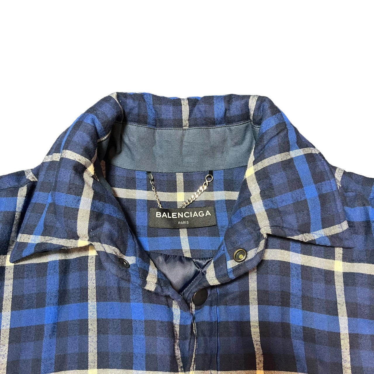 BALENCIAGA 2017AW padded oversized flannel shirts jacket